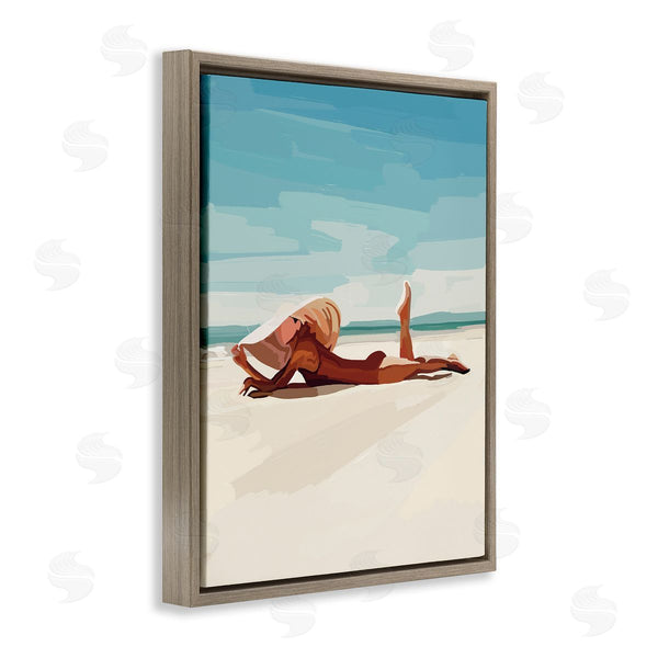 Stupell Industries Amelia Noyes | Beach Babe Lounging Coastal Ocean Shoreline Wall Art