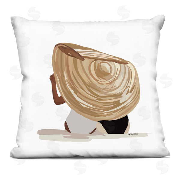 stupell industries Amelia Noyes | Beach Friends Tropical Ocean Sun Hat Printed Throw Pillow