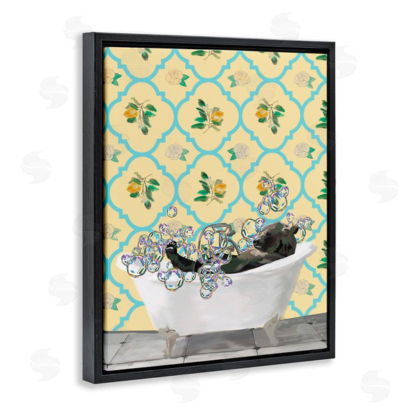 Stupell Industries Amelia Noyes | Bear In Patterned Bathroom Wall Art