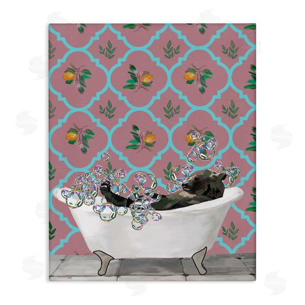 stupell industries Amelia Noyes | Bear with Bathtub Bubbles Wall Art