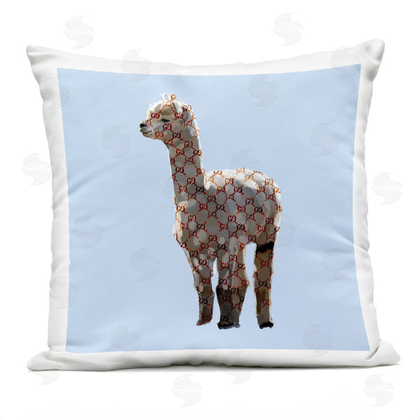 Stupell Industries Amelia Noyes | Blue Fashion Glam Llama Printed Throw Pillow