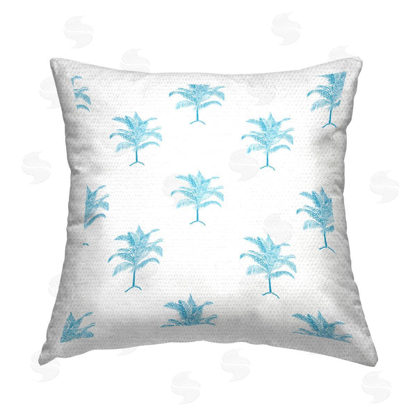 Stupell Industries Amelia Noyes | Blue Patterned Palm Trees Printed Throw Pillow