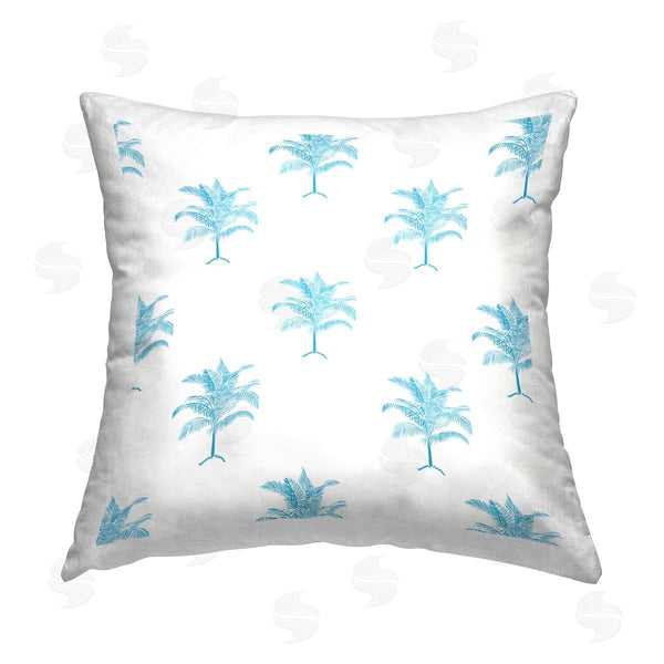 stupell industries Amelia Noyes | Blue Patterned Palm Trees Printed Throw Pillow