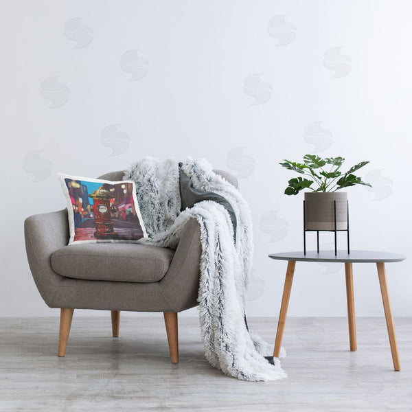 Stupell Industries Amelia Noyes | Bold Fashion Hydrant Printed Throw Pillow