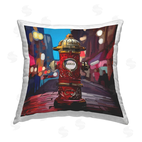 stupell industries Amelia Noyes | Bold Fashion Hydrant Printed Throw Pillow