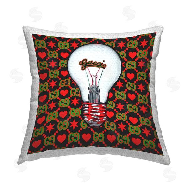 Stupell Industries Amelia Noyes | Bold Glam Brand Lightbulb Printed Throw Pillow