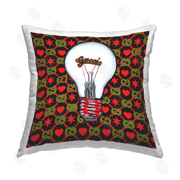 stupell industries Amelia Noyes | Bold Glam Brand Lightbulb Printed Throw Pillow