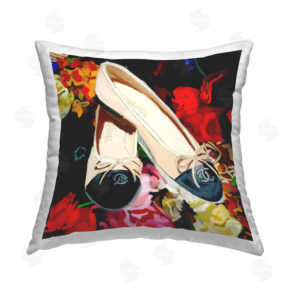 stupell industries Amelia Noyes | Bold Glam Fashion Shoes Printed Throw Pillow