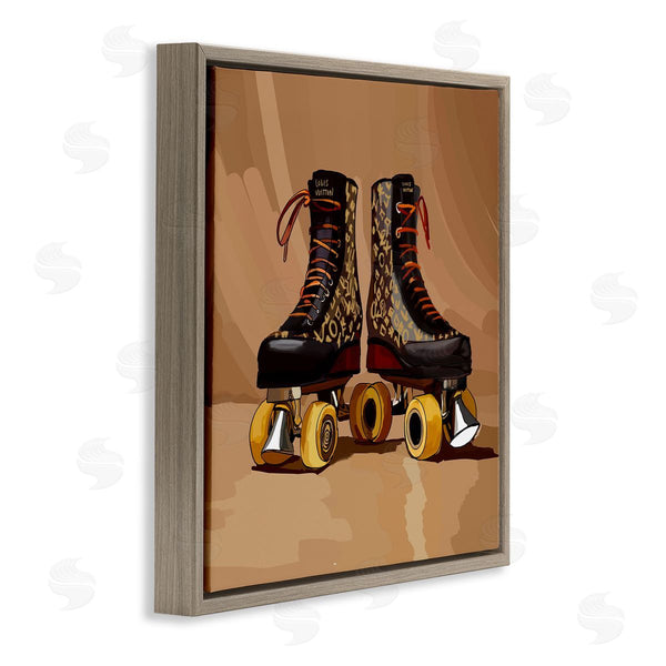 Stupell Industries Amelia Noyes | Brown Roller Skates