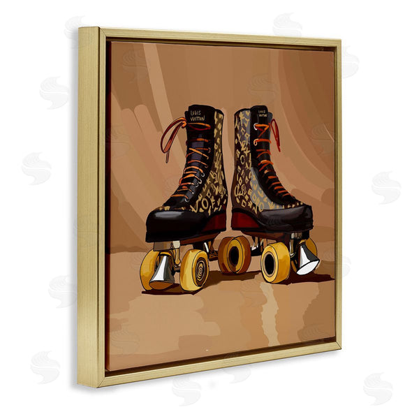Stupell Industries Amelia Noyes | Brown Roller Skates