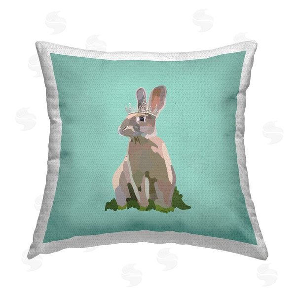 Stupell Industries Amelia Noyes | Bunny Wearing Crown Printed Throw Pillow
