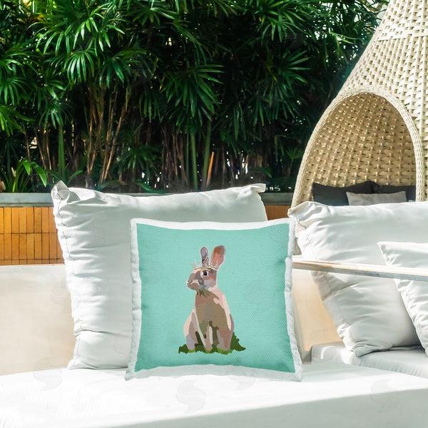Stupell Industries Amelia Noyes | Bunny Wearing Crown Printed Throw Pillow
