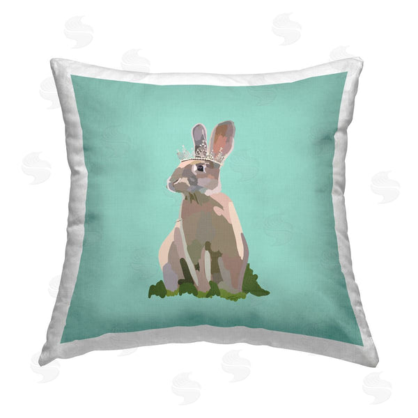 stupell industries Amelia Noyes | Bunny Wearing Crown Printed Throw Pillow