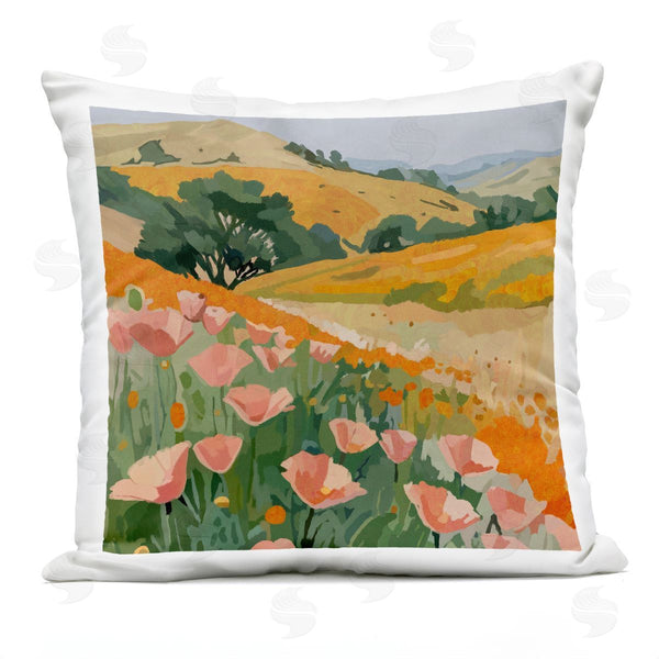 Stupell Industries Amelia Noyes | California Poppies Meadow Printed Throw Pillow