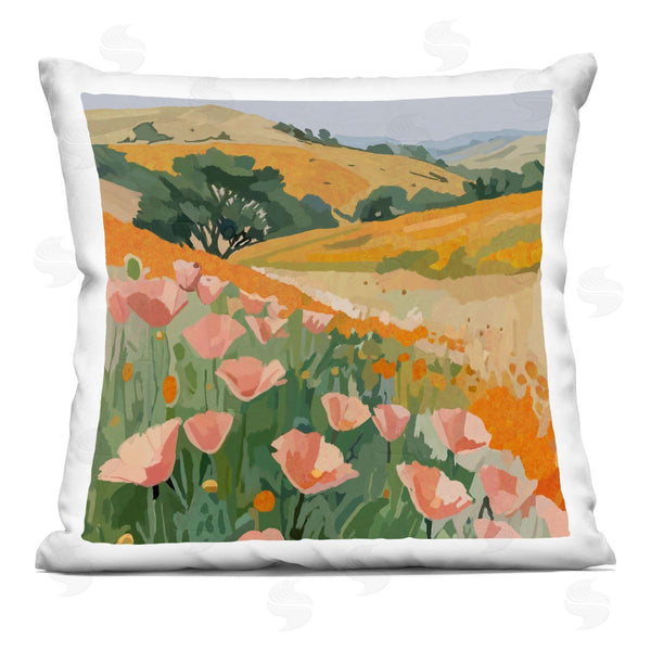 stupell industries Amelia Noyes | California Poppies Meadow Printed Throw Pillow