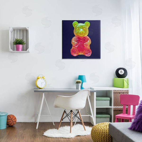 Stupell Industries Amelia Noyes | Candy Bear On Blue Wall Art