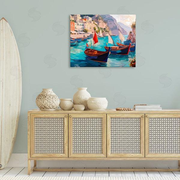 Stupell Industries Amelia Noyes | Capri Boat Marina View Wall Art