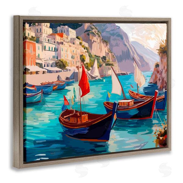 Stupell Industries Amelia Noyes | Capri Boat Marina View Wall Art