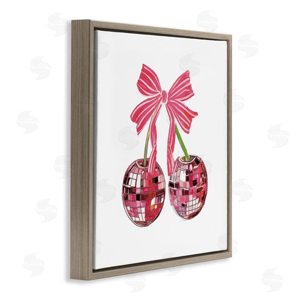 Stupell Industries Amelia Noyes | Cherries & Striped Bow Wall Art