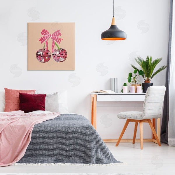 Stupell Industries Amelia Noyes | Cherries With Pink Bow Wall Art