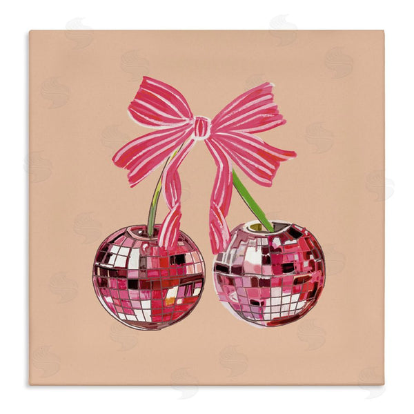 stupell industries Amelia Noyes | Cherries with Pink Bow Wall Art