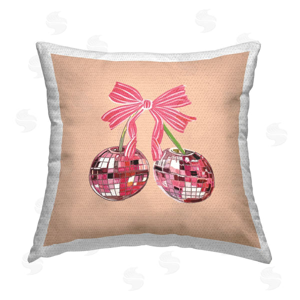 Stupell Industries Amelia Noyes | Cherries With Ribbon Printed Throw Pillow