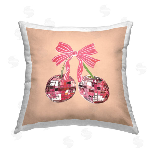 stupell industries Amelia Noyes | Cherries with Ribbon Printed Throw Pillow
