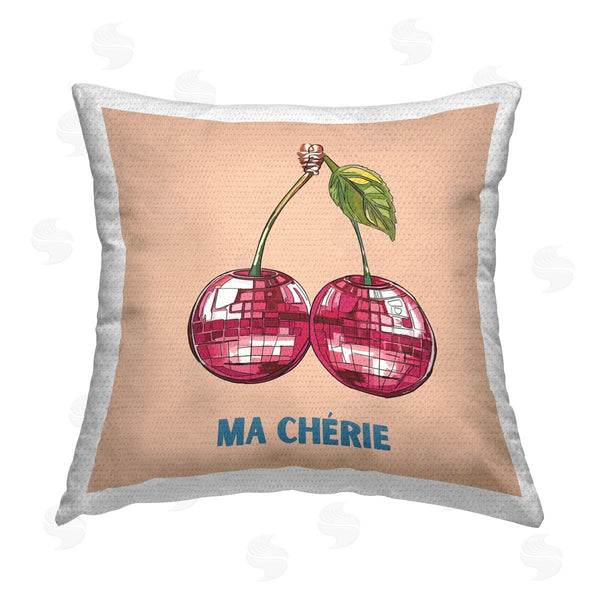 Stupell Industries Amelia Noyes | Cherry & French Phrase Printed Throw Pillow