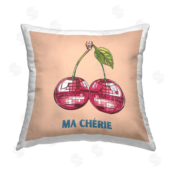 stupell industries Amelia Noyes | Cherry & French Phrase Printed Throw Pillow