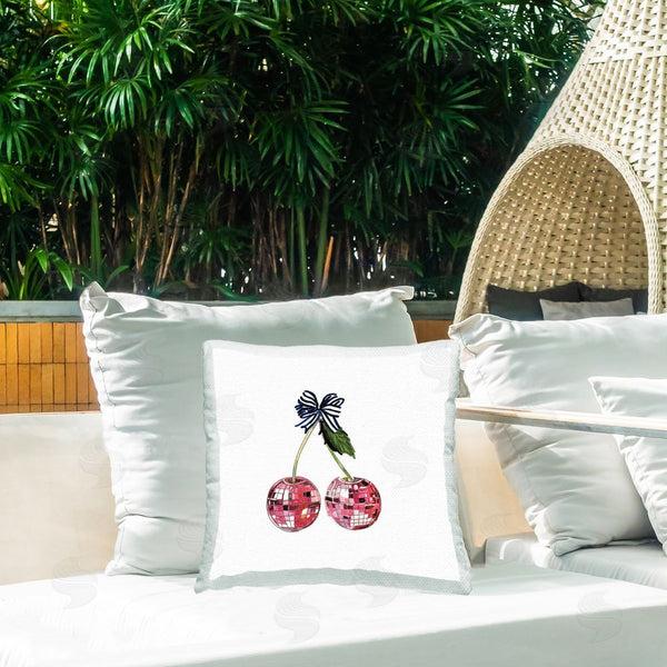 Stupell Industries Amelia Noyes | Cherry With Ribbon Printed Throw Pillow