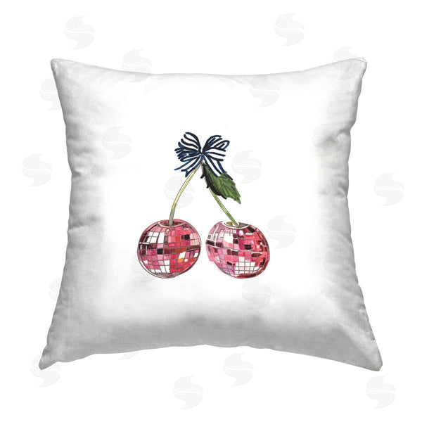 stupell industries Amelia Noyes | Cherry with Ribbon Printed Throw Pillow