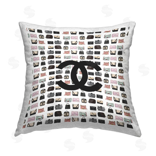 Stupell Industries Amelia Noyes | Chic Fashion Brand Symbol Purses Printed Throw Pillow