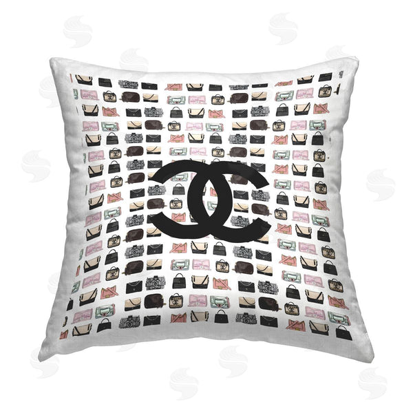 stupell industries Amelia Noyes | Chic Fashion Brand Symbol Purses Printed Throw Pillow