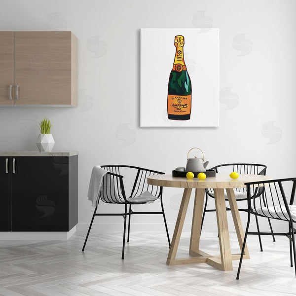 Stupell Industries Amelia Noyes | Classy Champagne Wine Bottle Kitchen Bar Beverage Wall Art