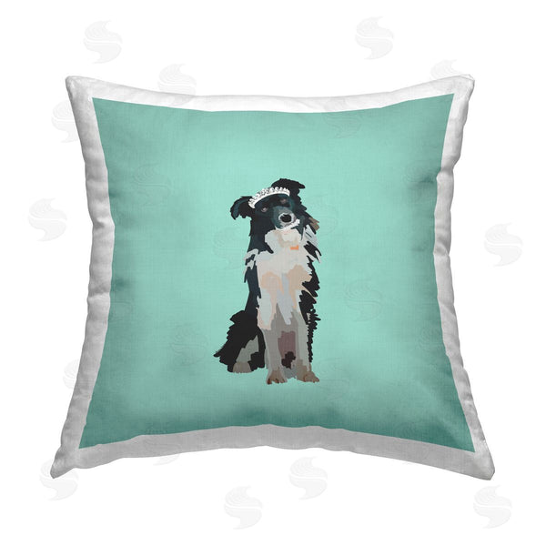 stupell industries Amelia Noyes | Collie with Tiara Printed Throw Pillow