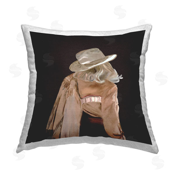 Stupell Industries Amelia Noyes | Cowgirl On Black Printed Throw Pillow