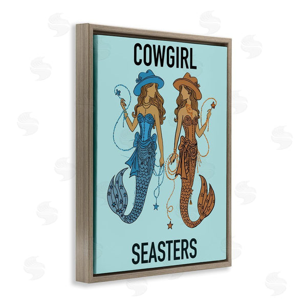 Stupell Industries Amelia Noyes | Cowgirl Seasters Mermaid Friendship Wall Art
