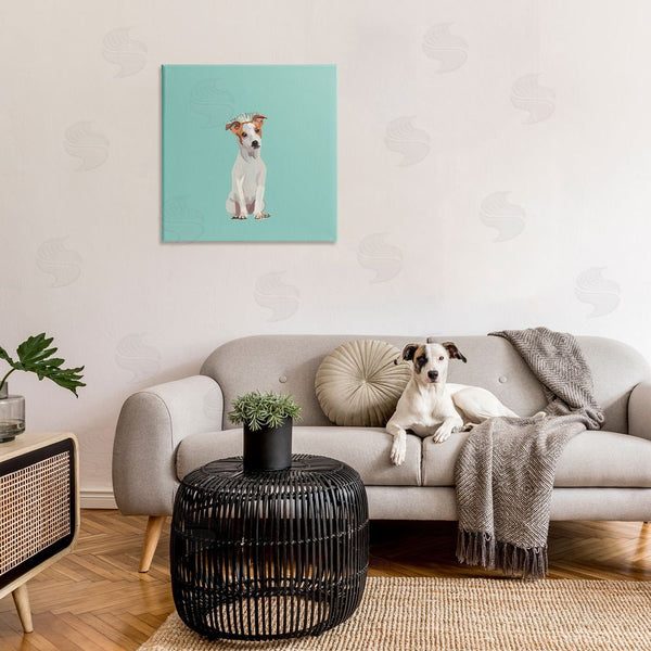 Stupell Industries Amelia Noyes | Crowned Dog On Turquoise Wall Art
