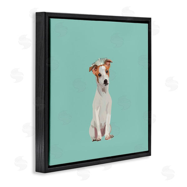 Stupell Industries Amelia Noyes | Crowned Dog On Turquoise Wall Art