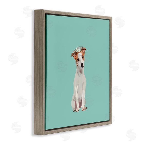 Stupell Industries Amelia Noyes | Crowned Dog On Turquoise Wall Art