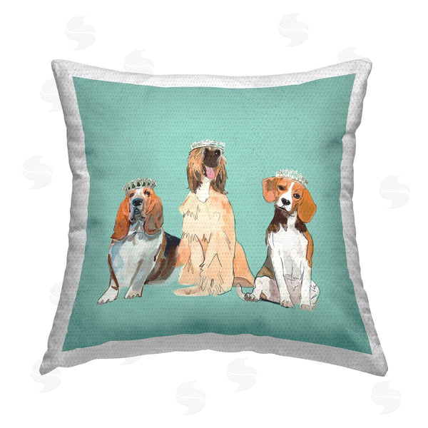 Stupell Industries Amelia Noyes | Crowned Dog Trio Printed Throw Pillow