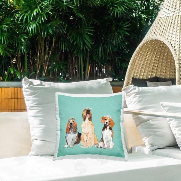 Stupell Industries Amelia Noyes | Crowned Dog Trio Printed Throw Pillow