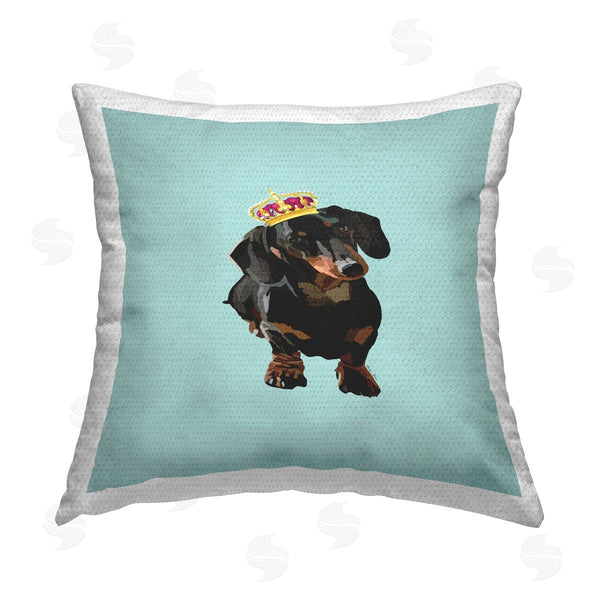 Stupell Industries Amelia Noyes | Crowned Royal Dachshund Printed Throw Pillow