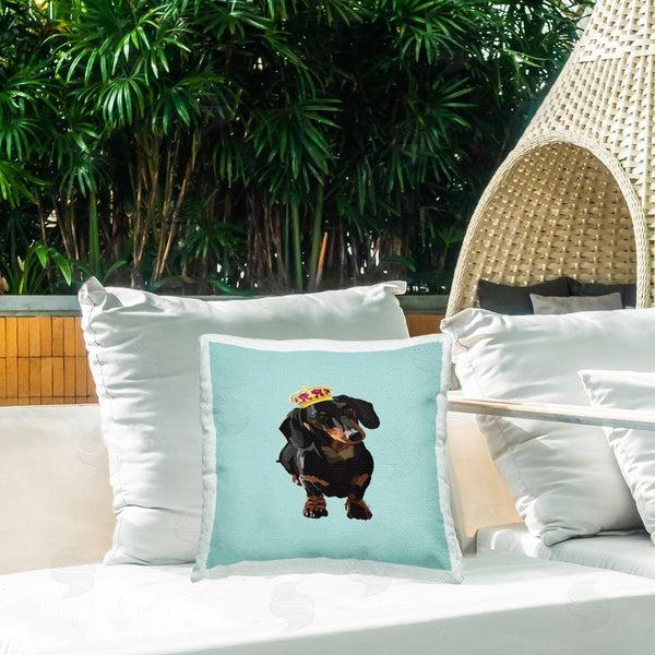 Stupell Industries Amelia Noyes | Crowned Royal Dachshund Printed Throw Pillow