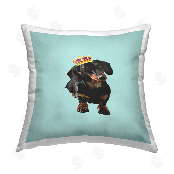 stupell industries Amelia Noyes | Crowned Royal Dachshund Printed Throw Pillow