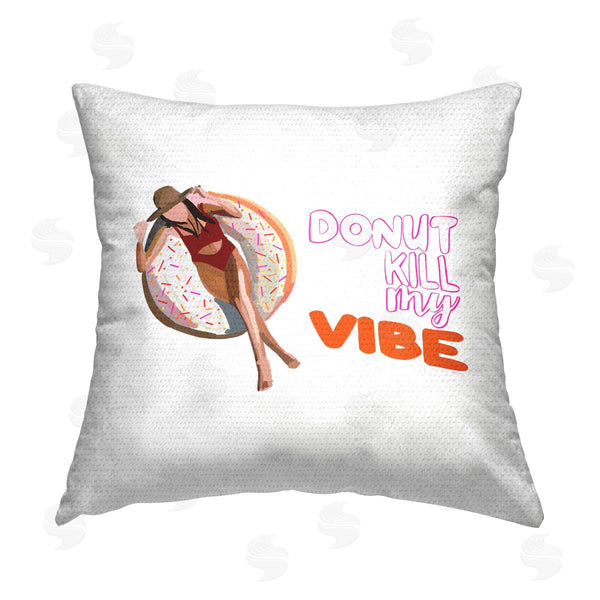 Stupell Industries Amelia Noyes | Donut Kill My Vibe Fun Summer Float Printed Throw Pillow