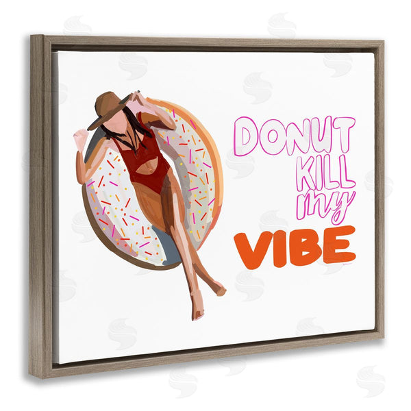 Stupell Industries Amelia Noyes | Donut Kill My Vibe Relaxing Pool Float Girl Wall Art