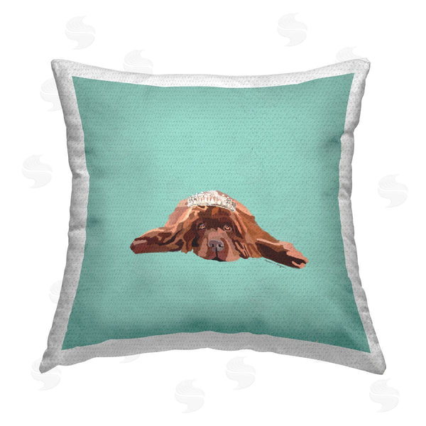 Stupell Industries Amelia Noyes | Elegant Dog On Turquoise Printed Throw Pillow