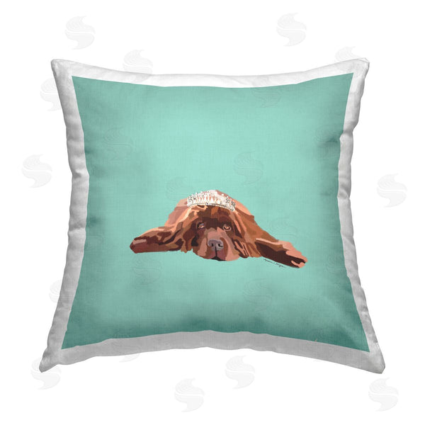 stupell industries Amelia Noyes | Elegant Dog on Turquoise Printed Throw Pillow