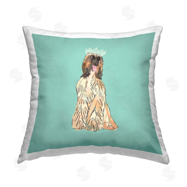 stupell industries Amelia Noyes | Elegant Dog & Tiara Printed Throw Pillow